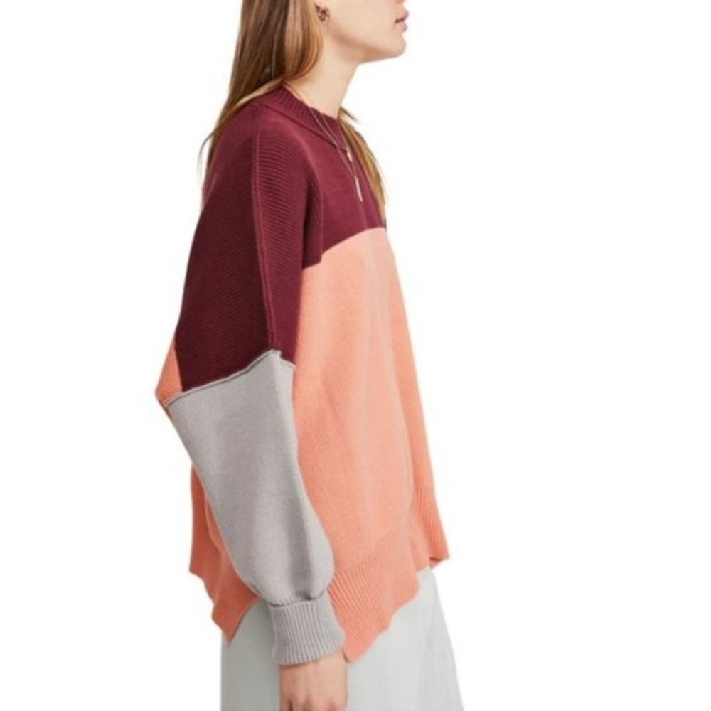 Free People Colorblock Easy Street Oversize Sweater - Picture 4 of 9